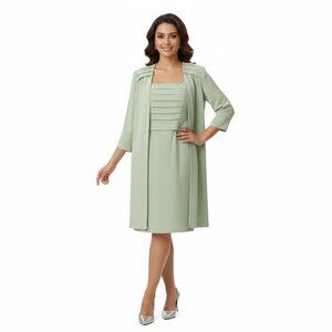 Joseph Ribkoff Mint Green Dress and Jacket Ensemble